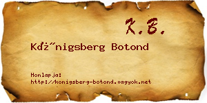 Königsberg Botond névjegykártya